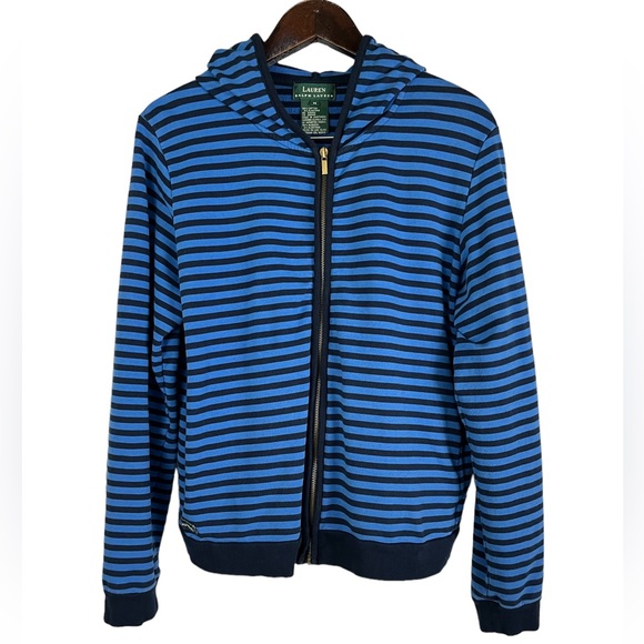 Vintage Lauren Ralph Lauren Zip Hoodie, Blue Navy |M - Picture 2 of 15